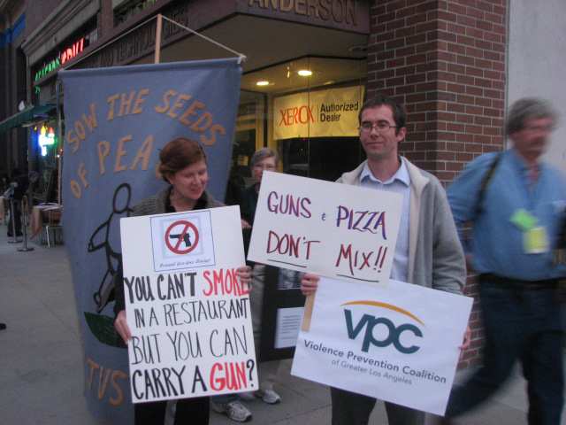 Kaile Shilling and Daniel Healy of the Violence Prevention Coalition of Greater Los Angeles
